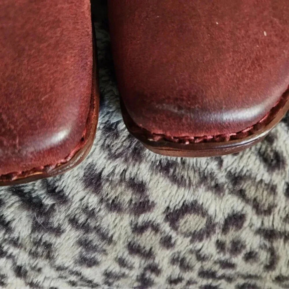 Born | Harmony Distressed Rust Leather with Fringes  Boho Mules Clogs - Size 11M - Picture 6 of 9
